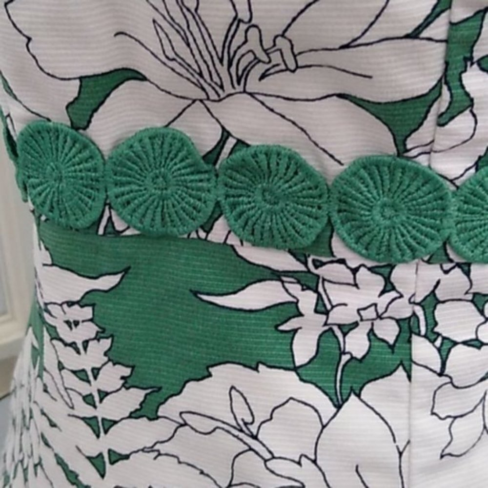 Boden Vivienne Green and White Floral Print Sheath Dress - Picture 8 of 16